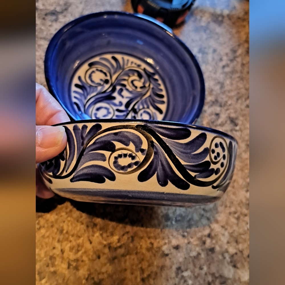 Bello Hogar Pintado A Mano Pottery Honduras Nontoxic Oatmeal Bowls 5.5 Inches - Picture 2 of 8